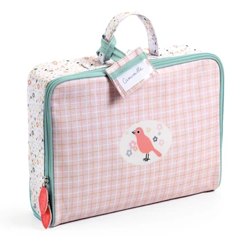 Bababőrönd - Világos kockás - Suitcase -Djeco