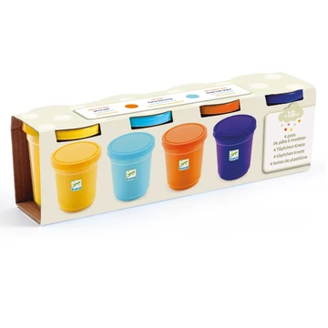 Gyurma - Pillegyurma - 4 tubs of play dough, Plain flour - Djeco