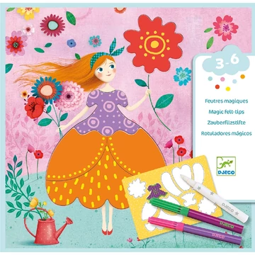 Színezés és mintakészítés varázsfilccel - Méri szép ruhái - Marie's pretty dresses- Djeco