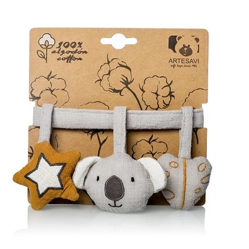 Pamut csörgő babakocsira - koala