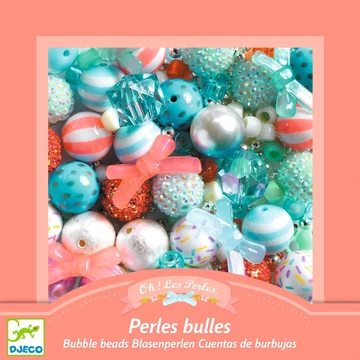 Ékszerkészítő készlet - Buborék gyöngyök, ezüst - Bubble beads, Silver -Djeco