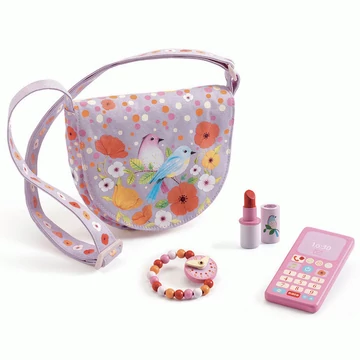 Djeco szerepjáték eszközök - Madárkás válltáska kiegészítőkkel - Birdie bag and accessories - Djeco