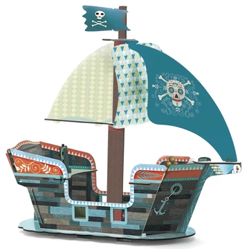 Építőjáték - Kalózhajó 3D - Pirate boat 3D - Djeco