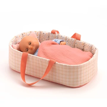 Mózeskosár - Halványrózsaszín - Bassinet Pink Lines - Djeco