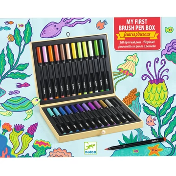 Ecsetfilc készlet - Első festő filcek 24 db - First brush pens box - Djeco