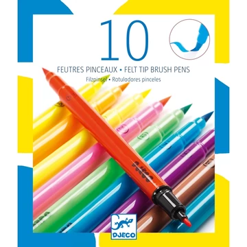 Ecsetfilc készlet - 10 ragyogó szín - Pop colors - Djeco