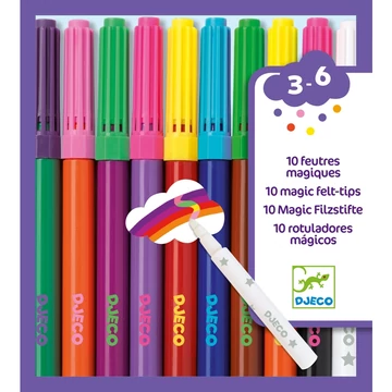 Filctoll készlet - Mágikus filcek - 10 magic felt-tips - Djeco