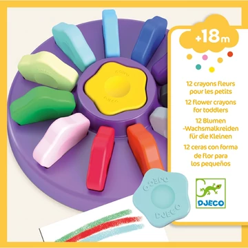Marokkréta - 12 színű vírág - 12 flower crayons for toddlers - Djeco