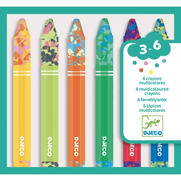 6 multicoloured flower crayons - Djeco