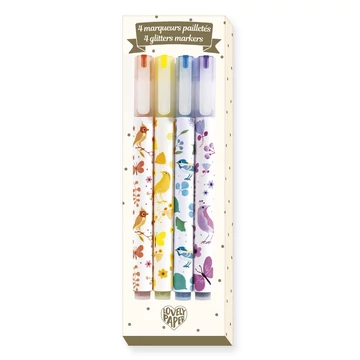 Csillámtoll, 4 szín - 4 Tinou glitter markers - Djeco