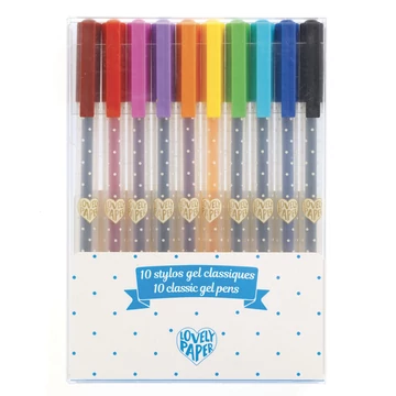10 klasszikus színű gél toll készlet -10 stylos gel classiques - Djeco