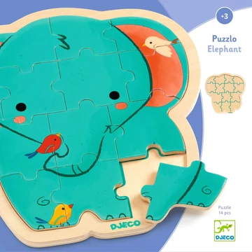 Fa puzzle - Elefánt, 14 db-os - Puzzlo Elephant - Djeco