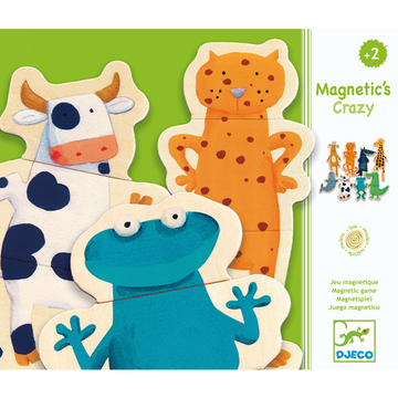 Mágneses képkirakó - Vicces állatok - Crazy animals - Djeco