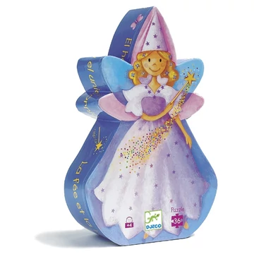 Formadobozos puzzle - Tündér és az egyszarvú - The fairy and the unicorn - Djeco