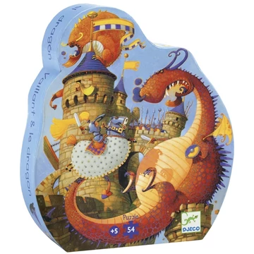 Formadobozos puzzle - Vaillant és a sárkány - Vaillant and the dragon - Djeco