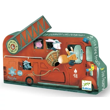 Mini puzzle - A tűzoltóautó - The fire truck - Djeco