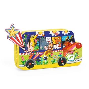 Formadobozos puzzle - Szivárványbusz - The rainbow bus - Djeco