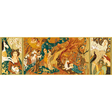 Művész puzzle - Egyszarvú és a hölgy, 500 db-os - Unicorn lady - Djeco