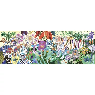 Művész puzzle - Szivárványos tigrisek, 1000 db-os - Rainbow Tigers - Djeco