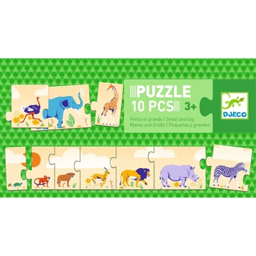 Sorozatkirakó puzzle - Kicsi és nagy, 10 db-os - Smal and big  - Djeco