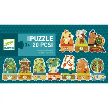 Sorozatkirakó puzzle - 10-ig számolok, 20 db-os - I count - Djeco
