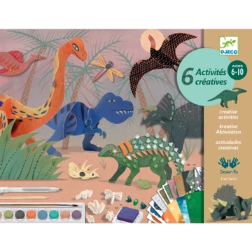 Kreatív műhely - 6 technika 1 dobozban - Dinoszauruszok világa - Dino Box - Djeco