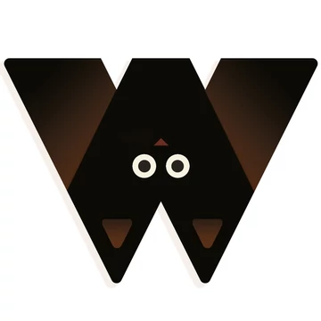 Állatdekor betű - W - Graphic animal letter - Djeco