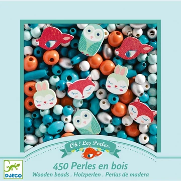 Fagyöngyök - Erdei állatkák - Wooden beads, small animals - Djeco