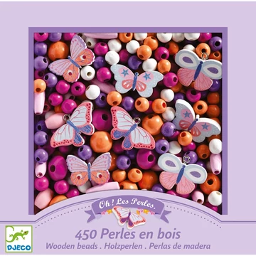 Fagyöngyök - Pillangók - Wooden beads, buterflies - Djeco