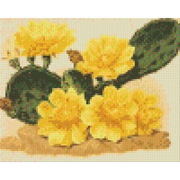 Pixel Kaktusz sárga virágokkal