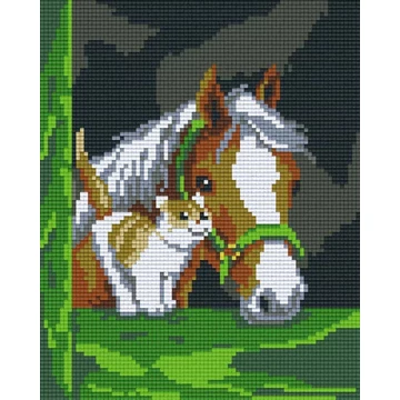 Pixel Ló cicával (4 alaplapos )