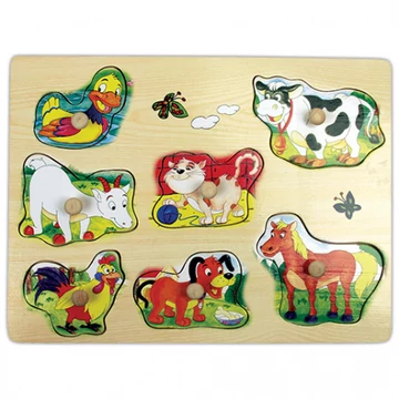 Fogós puzzle - háziállatok 7 db.