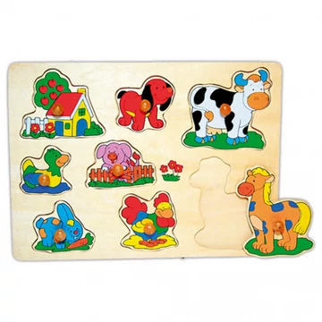 Fogós puzzle - háziállatos natúr