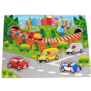Fogós puzzle - járművek 6 db.