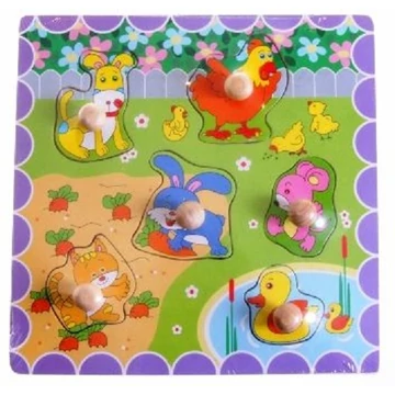 Fogós puzzle - háziállatok kis tóval