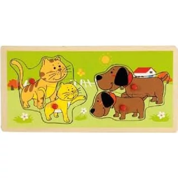 Fogós puzzle - háziállatok anya-kicsinye párban