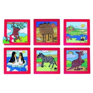Állatkerti állatok puzzle (plasztik,6x9 db.)