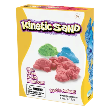 Kinetic Sand Red, Green, Blue - Örökmozgó homok három színben (2,27 kg)