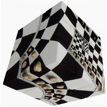 V - Cube 3x3 versenykocka / sakktábla mintás, egyenes forma