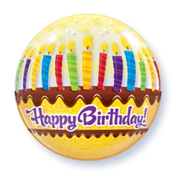 22 inch-es Birthday Candles and Frosting Szülinapi Bubble Lufi