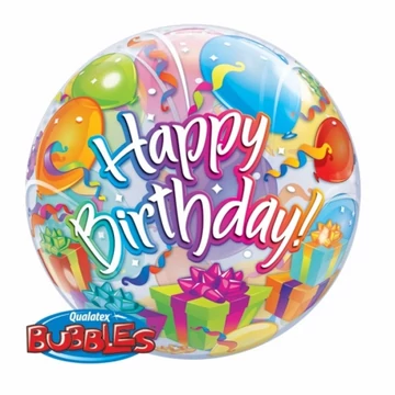 22 inch-es Birthday Presents and Balloons Szülinapi Bubble Lufi
