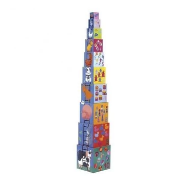 Toronyépítő kocka - mulatságos - 10 funny blocks - Djeco