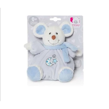 Plüss csörgő 12cm-es kék egérke