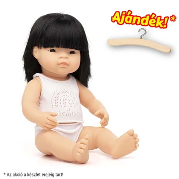 Baba, ázsiai lány, fehérneműben, 38 cm, Miniland ML31155