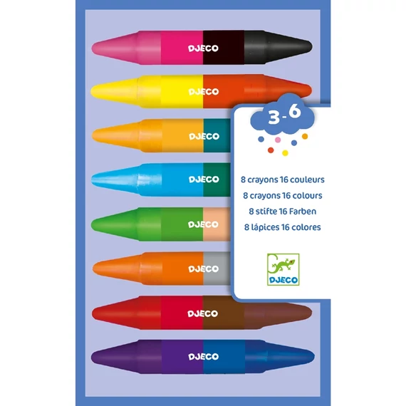 8 duplavégű zsírkréta - 8 twins crayons - Dejco