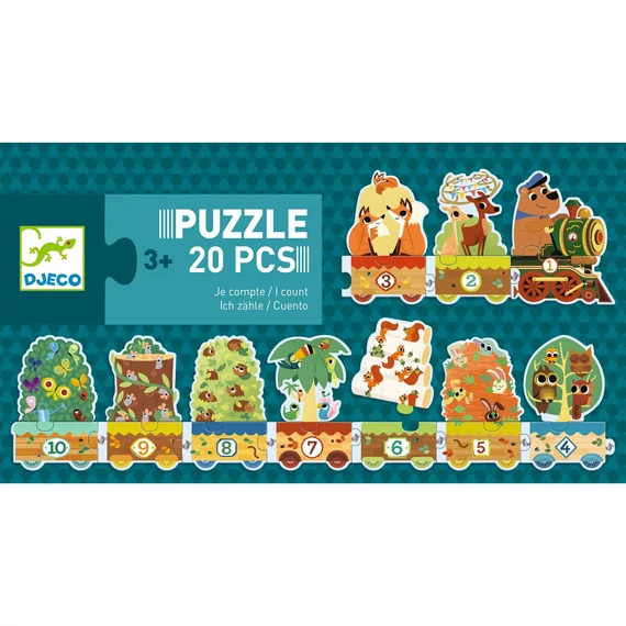 Sorozatkirakó puzzle - 10-ig számolok, 20 db-os - I count - Djeco