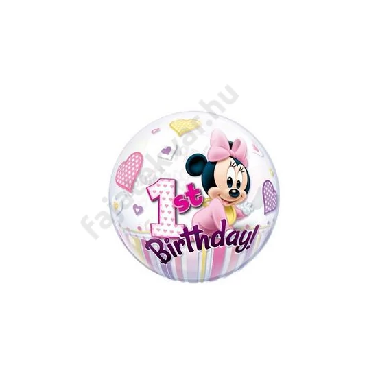 22 inch-es Disney Bubbles Minnie Mouse Első Szülinapi Lufi