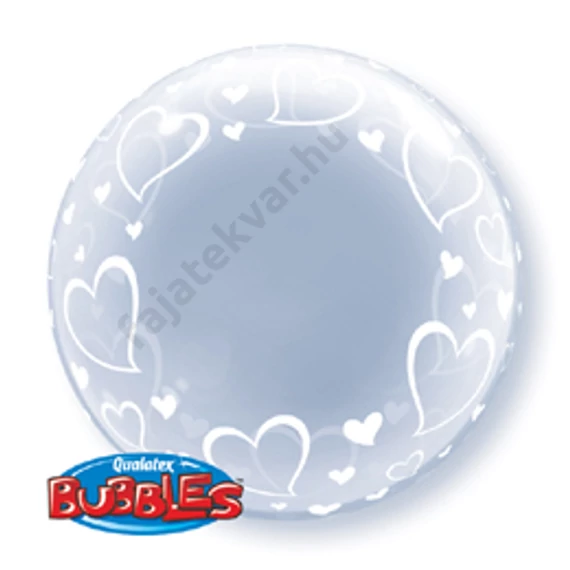 24 inch-es Stylish Hearts Szives Deco Bubble Lufi