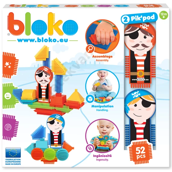 BLOKO - Tüsi építőjáték 52 db-os kalózos