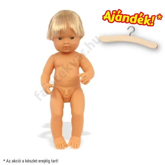 Baba - európai fiú, hajas, 38 cm-es, vízálló, MINILAND, ML31051